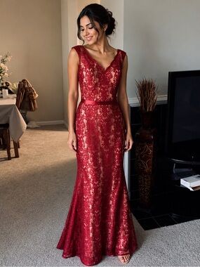 Ashley & justin bridesmaids v-neck dress